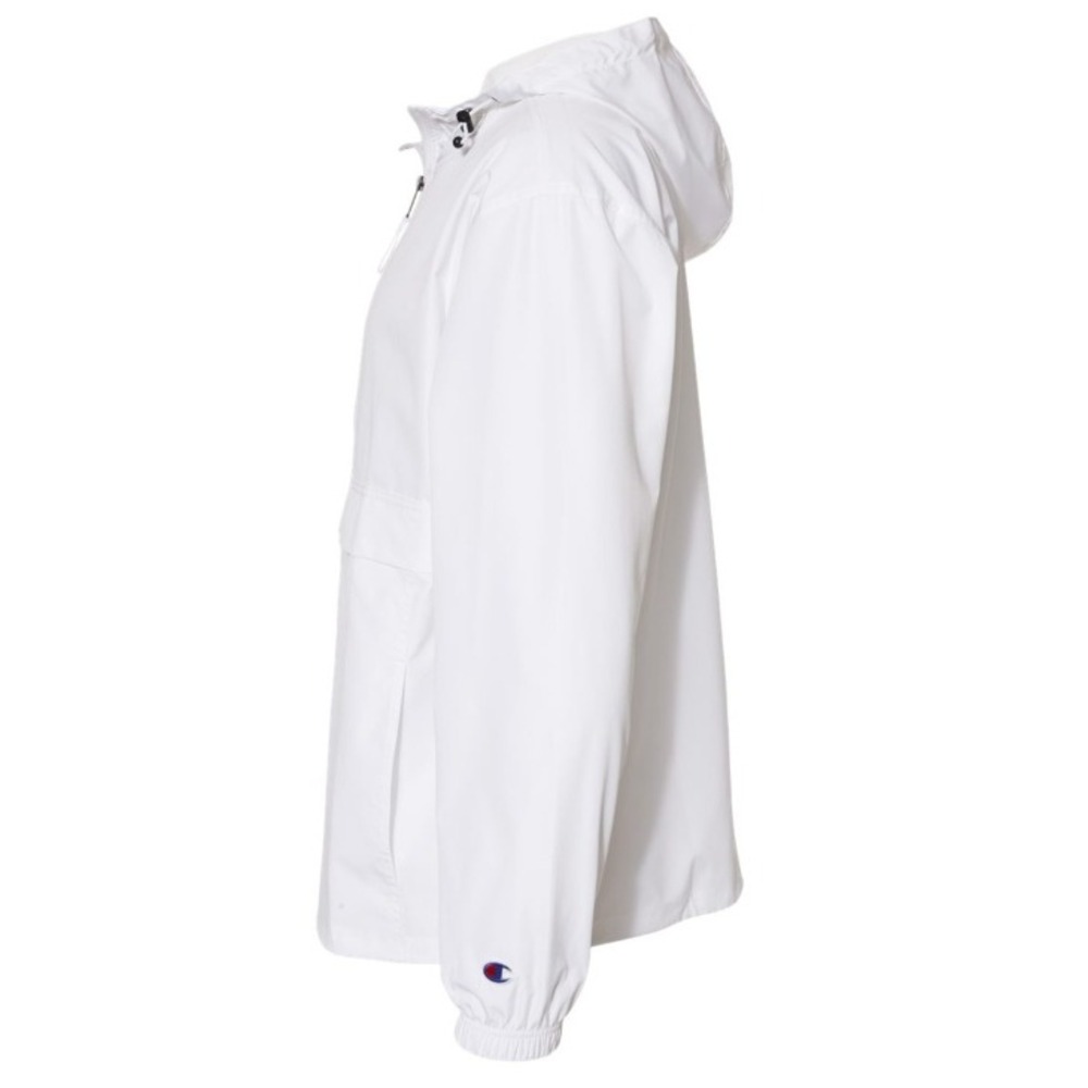 Champion Anorak Jacket Mens Medium White Half Zip Packable Windbreaker - Picture 4 of 4